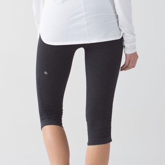 lululemon athletica Pants - Lululemon In The Flow Crop II Heathered Deep Coal